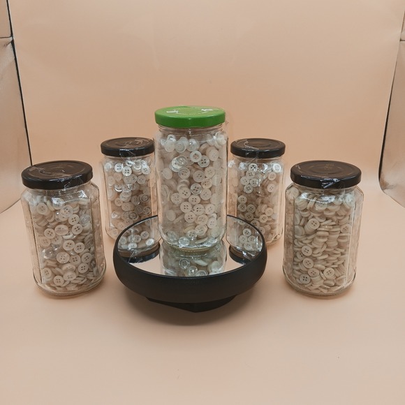 Unbranded Other - 1 (ONE) JAR Vtg Faux Mother of Pearl Buttons Bulk Jar Iridescent Sewing Crafts